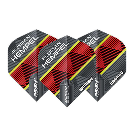 Winmau Prism Delta Florian Hempel Grey and Red Standard Flights