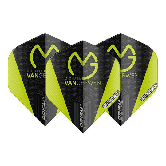 Winmau Prism Delta MvG Extra Thick Standard Black & Green Flights