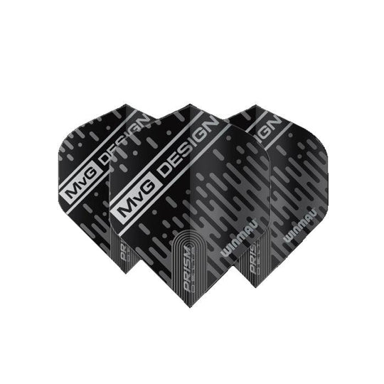 Winmau Prism Delta MvG Extra Thick Standard Black & Grey Flights