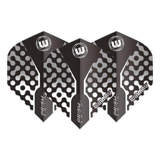 Winmau Prism Zeta Thick Extra Standard Black Grey & White Flights